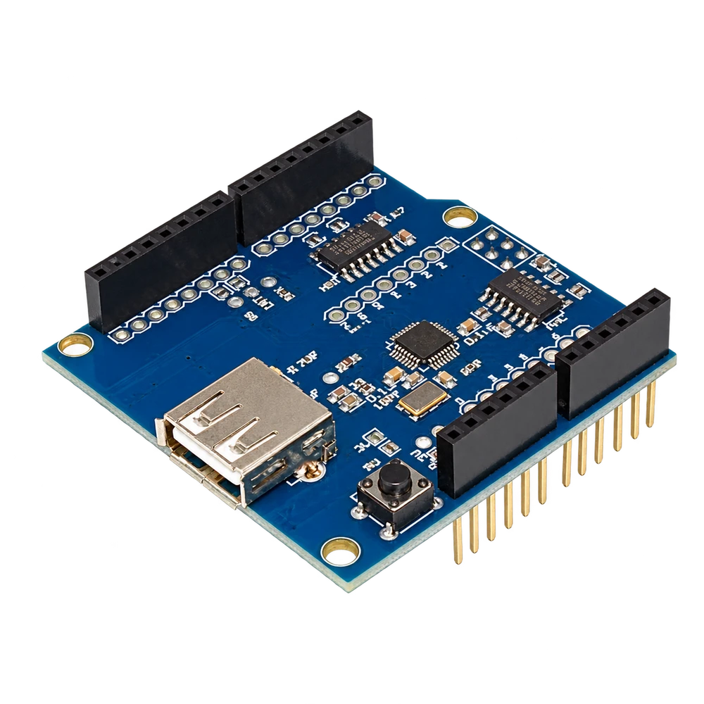 USB Host Shield fitted above the Arduino